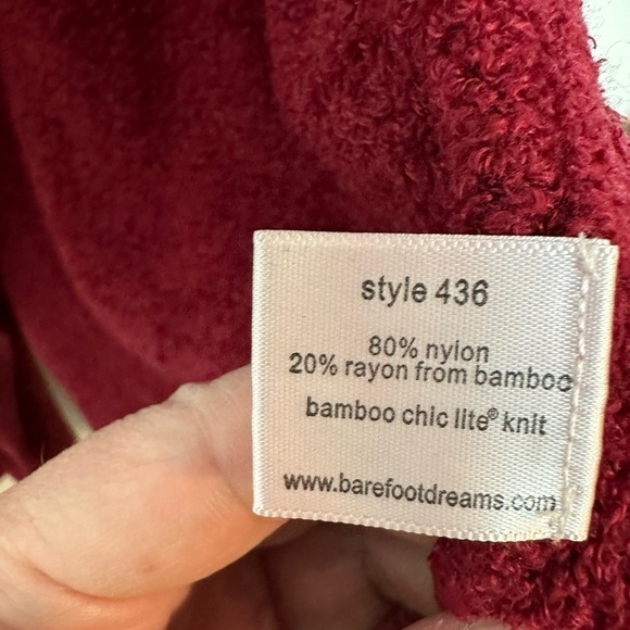 Barefoot Dreams Chic Lite Calypso Wrap Bamboo Cardigan S/M Small Medium Deep Red - Picture 11 of 11